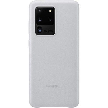 Samsung Original usnjen ovitek EF-VG988LSE za Galaxy S20 Ultra - zaščita zadnjega dela - srebrn