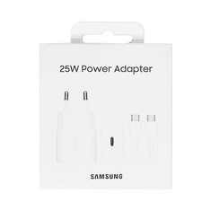 Samsung HIŠNI POLNILEC EP-T2510XWE (Type C) + EP-DN980BWE (Type C-Type C) QC 25W - bel original (Eu Blister)