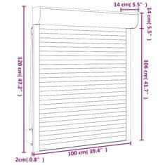 Vidaxl Rolete iz aluminija 100x120 cm bele