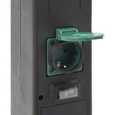 Vidaxl Vrtni stebriček z vtičnicami, svetilko in klinom 16x16x39,5 cm