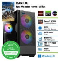 PCplus Gamer Ryzen 7 9700X 32GB 2TB SSD RTX 4070 Super 12GB Windows 11 Home + Xbox GP gaming namizni računalnik