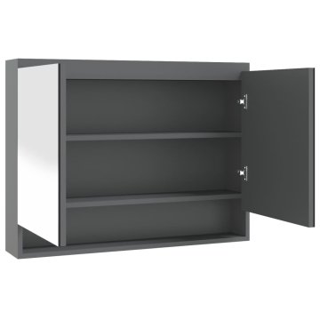 Vidaxl Kopalniška omarica z ogledalom 80x15x60 cm MDF