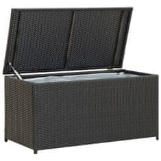 Vidaxl Vrtna škatla za shranjevanje poli ratan 100x50x50 cm črna
