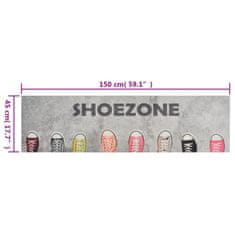Vidaxl Kuhinjska preproga pralna napis shoezone 45x150 cm žamet