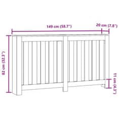 Vidaxl Pokrov za radiator starinski les 149x20x82 cm inženirski les