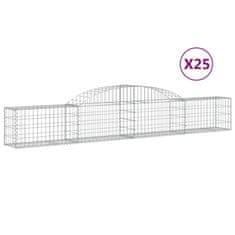 Vidaxl Obokane gabion košare 25 kosi 300x30x40/60 cm pocinkano železo