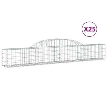 Vidaxl Obokane gabion košare 25 kosi 300x30x40/60 cm pocinkano železo