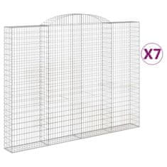 Vidaxl Obokane gabion košare 7 kosa 300x30x220/240 cm pocinkano železo