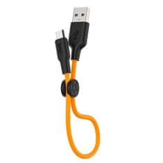 Nobrand Kabel Hoco micro USB - črno oranžen, 25cm
