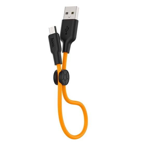 Nobrand Kabel Hoco micro USB - črno oranžen, 25cm