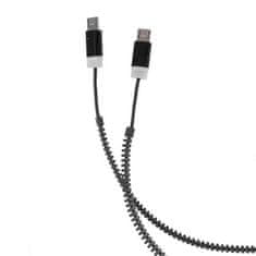 Nobrand Podatkovni + polnilni kabel 2in1 2x micro USB - zadrga, črn