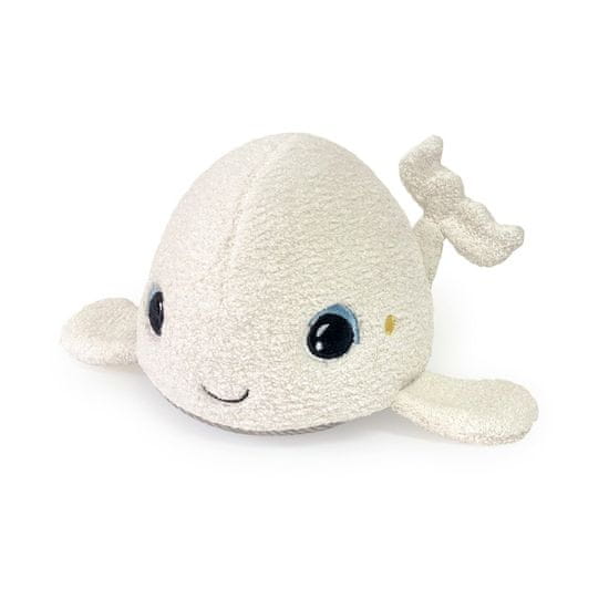 Pabobo Svetleči plišasti kit BELUGA z melodijami, belim šumom in senzorjem za jok