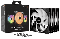 Be quiet! Light Wings LX ventilator, RGB, 140mm, 4-pin, 3 kosi (BL127)
