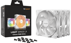 Be quiet! Light Wings LX ventilator, RGB, 4-pin, črn, 3 kosi (BL122)