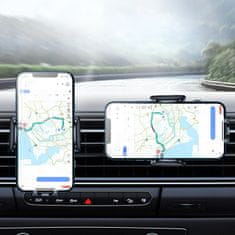 Korbi Avtomobilski nosilec za telefon za zračno režo, nastavljiv, črn, 360°
