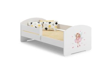 shumee LUK otroška postelja 160x80 z ograjico - Punčka s krili