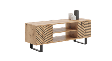 shumee Focus loft RTV omarica 135 cm - dekor ribja kost - hrast craft