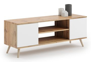 shumee Focus RTV omarica 135 cm hrast zlata Craft - bela