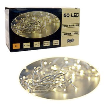 Denis 60 LED verig bele barve na baterije