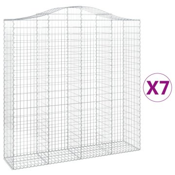 Vidaxl Obokane gabion košare 7 kosa 200x50x200/220 cm pocinkano železo