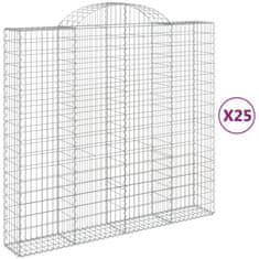 Vidaxl Obokane gabion košare 25kosov 200x50x180/200cm pocinkano železo