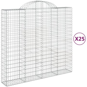 Vidaxl Obokane gabion košare 25kosov 200x50x180/200cm pocinkano železo
