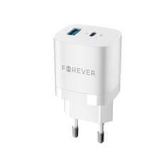 Forever Hitri polnilec TC-05 PD+USB GaN 33W bela