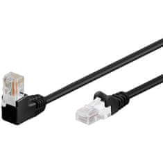 Goobay U/UTP CAT 5e kotni 90° 1m črn patch kabel