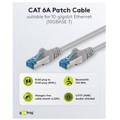 Goobay S/FTP (PiMF) CAT 6A patch 1 m sivi mrežni povezovalni kabel