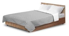 shumee Ultrazvočno prešito posteljno pregrinjalo 160x200 cm sivo in belo