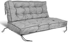 shumee Vrtna blazina z visoko stranico 120/80 cm + 120/40 cm za paletno klop nepremočljiva siva