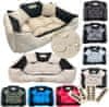 AIO FACTORY Pasja postelja KINGDOG pesjak 75x65 cm personalizirana nepremočljiva bež
