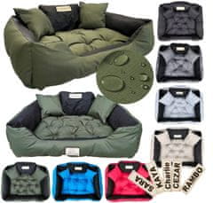 shumee Pasja postelja KINGDOG 115x95 cm personalizirana nepremočljiva zelena