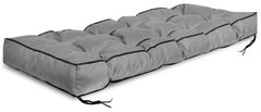 shumee Vrtna blazina 120x40 cm z visoko stranico za paletno klop vodoodporna siva