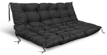 shumee Vrtna blazina 120/80 cm + 120/40 cm za paletno klop nepremočljiva črna