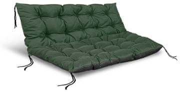 shumee Set vrtnih blazin 120/80 cm + 120/40 cm za klop, palete, nepremočljive, zelene