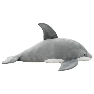 Vidaxl Plišasta igrača delfin siv
