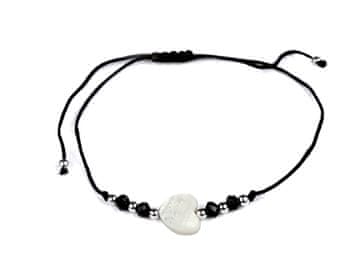 Zapestnica shamballa biserno srce - črna