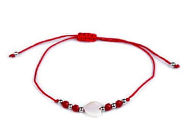 Zapestnica shamballa biserno srce - rdeča
