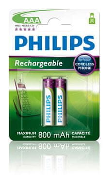 Philips Baterija R03B2A80/10 za ponovno polnjenje AAA 800 mAh 2 kosa