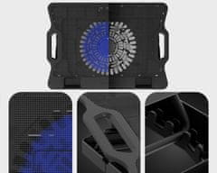 Natec Dipper 2 hladilno stojalo za prenosnike, do 17.3, 6 naklonov, 180mm ventilator, LED, 2xUSB-A