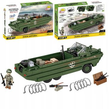 shumee Vojaški bloki Cobi DUKW Amphibia 3110 D-Day transportno vozilo USA War