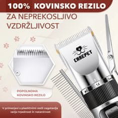 CAREPET Premium tihi strižnik za pse, profesionalni strižnik za pse in mačke, brezžični strižnik, strižnik za dlako hišnih ljubljenčkov, električni strižnik za pse, bronasta