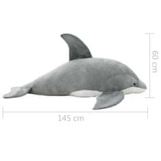 Vidaxl Plišasta igrača delfin siv