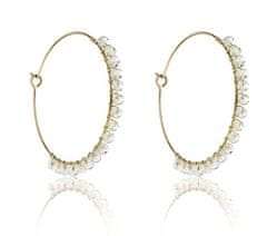 Marc Malone Modni pozlačeni obroči Naomi White Earrings MCE23029G