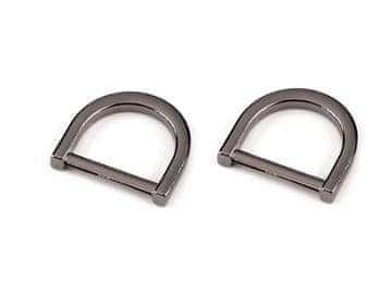 Polovični obroček za tekstil in dodatke širine 20 mm - črn nikelj (10 kosov)