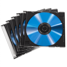 Hama CD Slim Box, ovitek za 1 cd/dvd, prozoren/črn, pakiranje po 50 kosov (cena za paket)