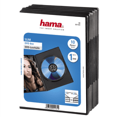 Hama Slim, ovitek za 1 DVD, s folijo, črn, pakiranje po 10 kosov (cena za paket)