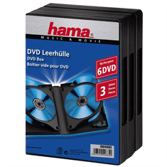 Hama 6 DVD ovitek, s folijo, črn, pakiranje po 3 (cena za paket)