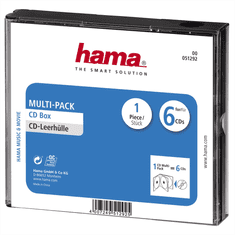 Hama CD Multi-Pack, ovitek za 6 CD/DVD, prozoren/črn